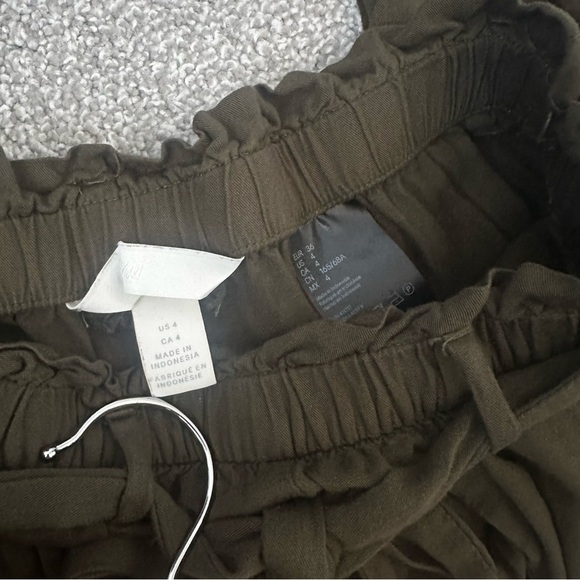 H&M Dark Olive Green Paper Bag Pants - Picture 8 of 9